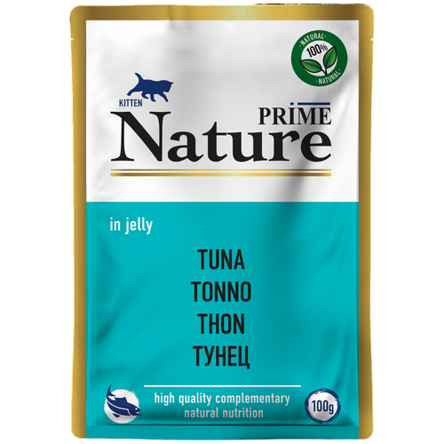 Влажный корм для кошек PRIME Nature тунец 24 уп. х 100 г (кусочки в желе)