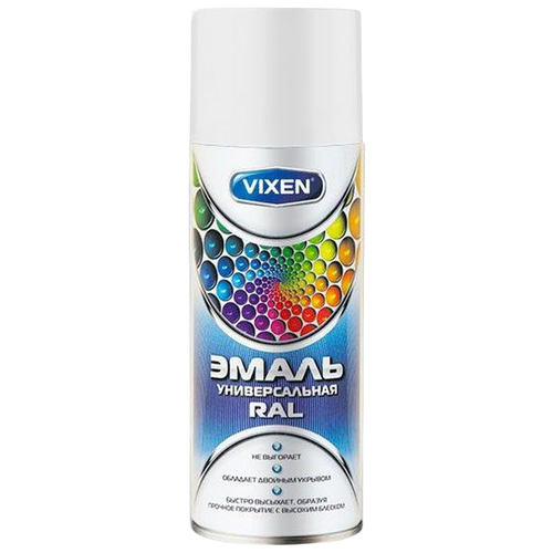 Эмаль Vixen универсальная, RAL 9016 ярко-белый, глянцевая, 520 мл, 1 шт.