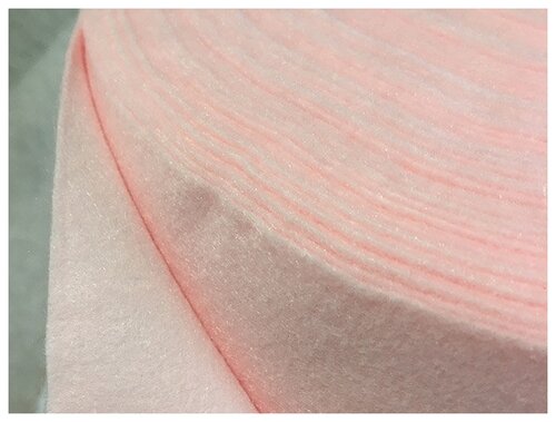 Фетр корейский мягкий листовой 33х110 см (1 шт/упак) толщина 1 мм, цвет светло-розовый RN-02 / для творчества рукоделия