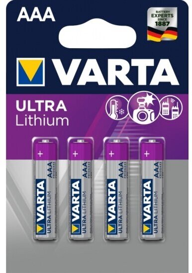 Элемент питания Varta Ultra Lithium LR03 AAA бл 4