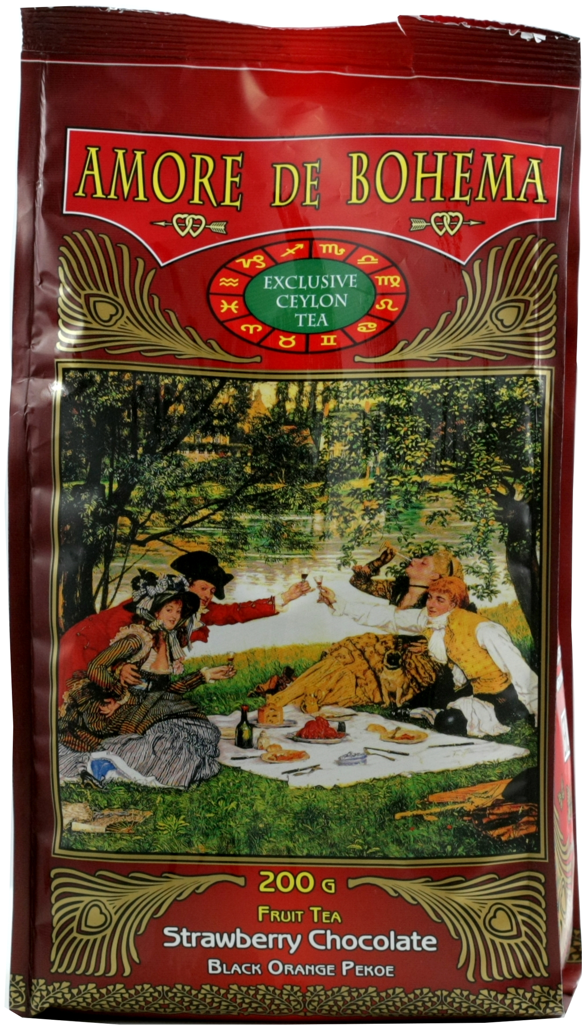 Amore de Bohema Клубника в шоколаде черный листовой чай, 200 г - фотография № 1