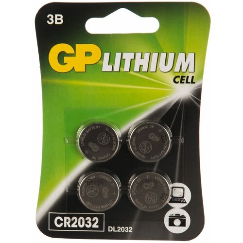 Литиевая дисковая батарейка GP Lithium CR2032 батарейка литиевая gp дисковая lithium 2 шт в блистере