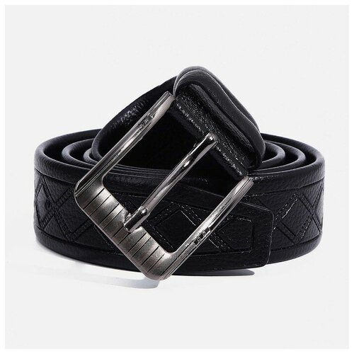 фото Ремень текстиль, металл, для мужчин, длина 115 см., черный, мультиколор