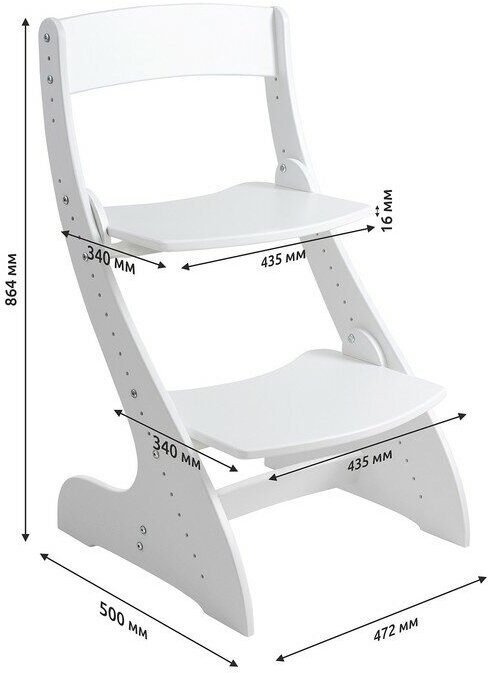 Растущий стул для детей Монтессори регулируемый с подставкой для ног Мега Тойс ортопедический деревянный стульчик для кормления/стол трансформер для школьника - фотография № 9