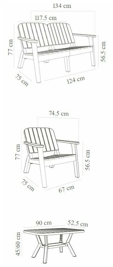 Комплект мебели TILIA SOFA SET SILVA серый - фотография № 7