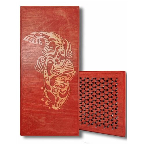 фото Доска садху с динамическими гвоздями, рыба - 102 шаг 10мм красная goodwood