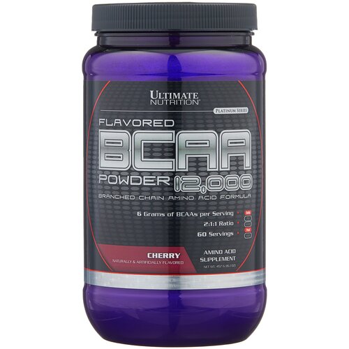 Аминокислота Ultimate Nutrition 12000 Flavored, вишня, 457 гр. ultimate bcaa 12000 powder flavored 457g pink lemonade