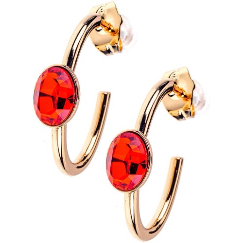 фото Серьги конго xuping jewelry, бижутерный сплав, кристаллы swarovski, фуксия, красный