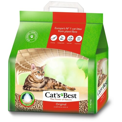 Наполнитель древесный комкующийся Cat's Best Original 4,3 кг (10л)