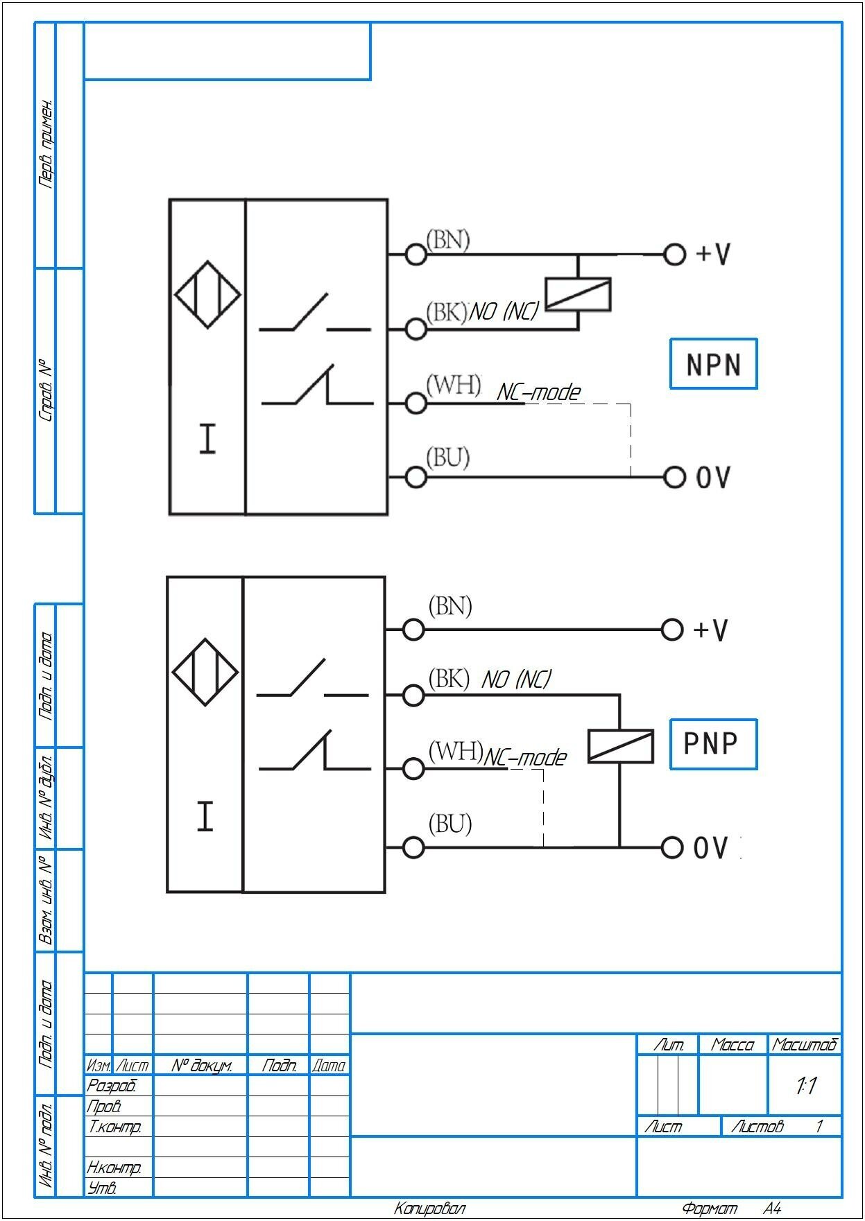 Датчик положения приближения оптический диффузный бесконтактный М18/24V/PNP/40см