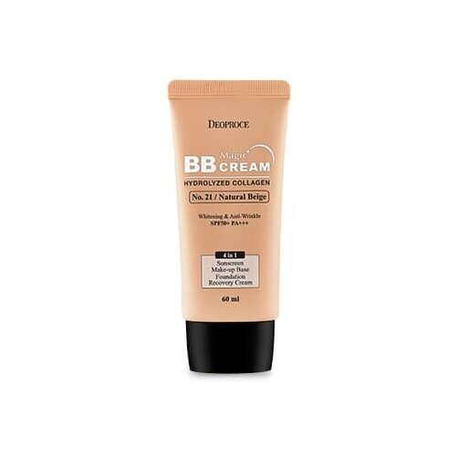 Крем для лица ББ с коллагеном и гиалуроновой кислотой MAGIC BB CREAM 60мл #21 SPF50+ PA+++, DEOPROCE, 8809567920712