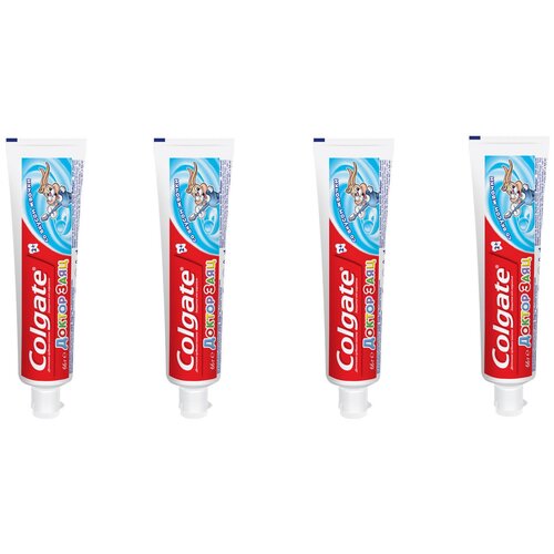 Зубная паста Colgate Доктор Заяц со вкусом жвачки 2+ набор 4 шт., 50 мл