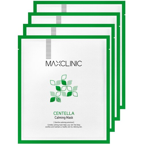 Набор из 4 тканевых масок для лица с экстрактом центеллы азиатской Maxclinic Centella Calming Mask набор тканевых масок для лица maxclinic centella calming mask 4 шт