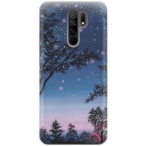 фото Силиконовый чехол на xiaomi redmi 9 / сяоми редми 9 с принтом "деревья и звезды" gosso