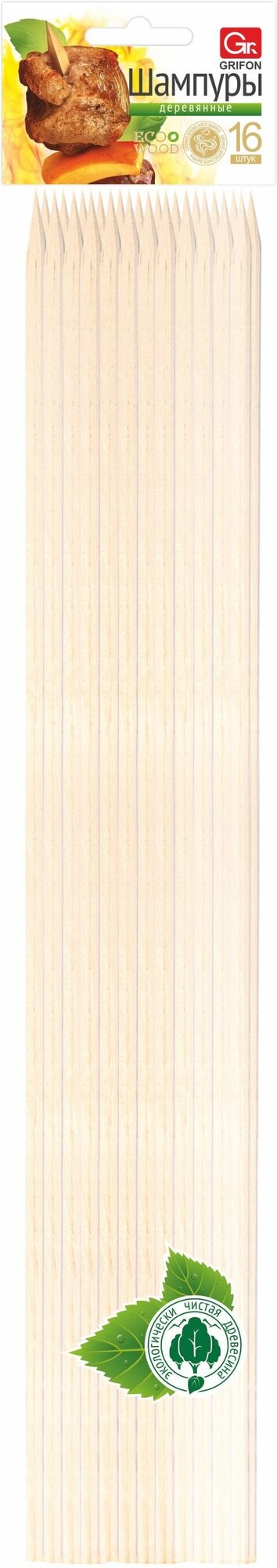 GRIFON ECO Шампуры деревянные 40 см 16 шт. в упаковке