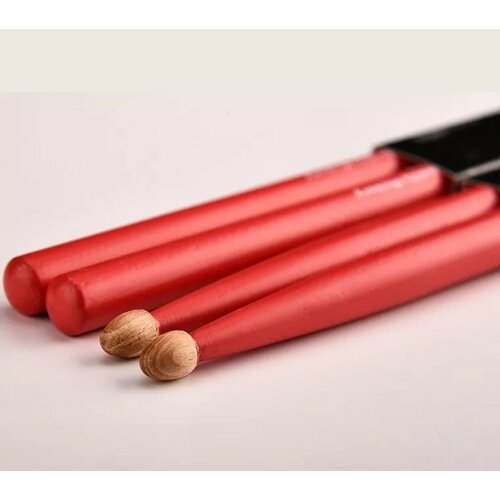 1010100201009 Colored Series 7A RED Барабанные палочки, орех гикори, красные, HUN тренировочные барабанные палочки алюминий красные mds