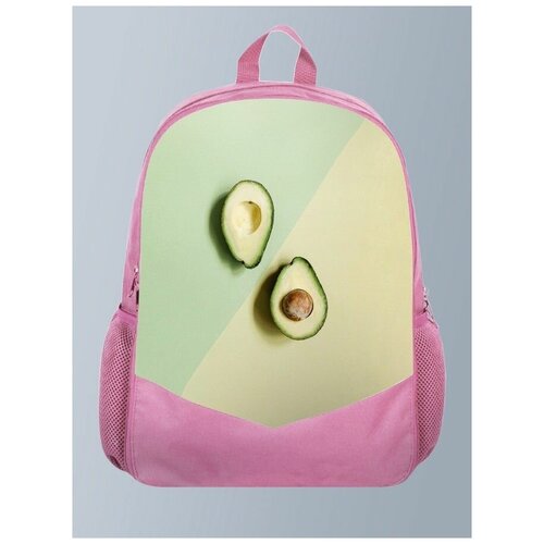 Розовый рюкзак с принтом овощи Авокадо Avocado, Фрукт, Овощ, - 76