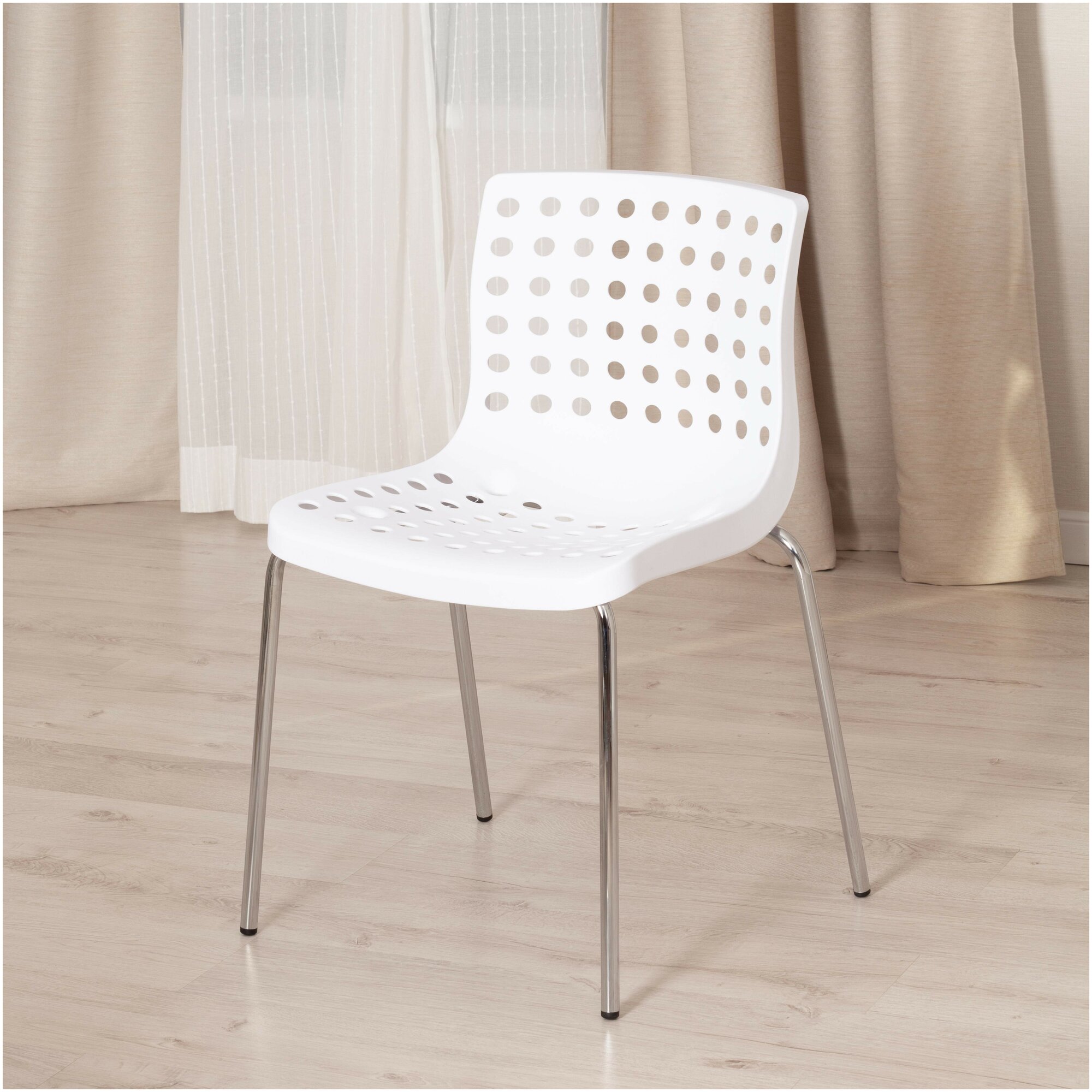 Стул TetChair SKALBERG (mod. C-084-A) IKEA, 1 шт, для кухни пластиковый на балкон, белый