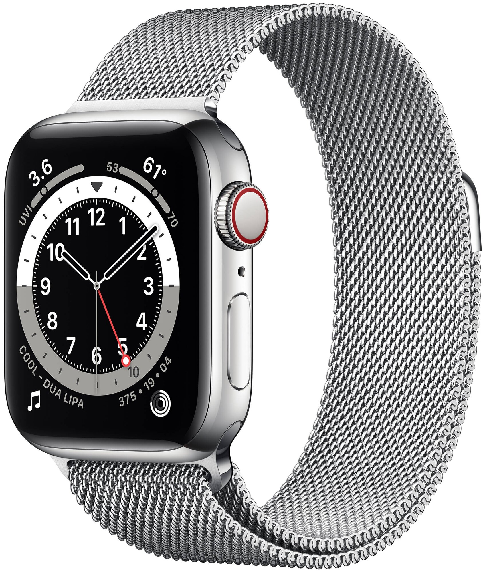 Умные часы Apple Watch Series 6 40 мм Steel Case GPS + Cellular, серебристый/серебристый Milanese Loop