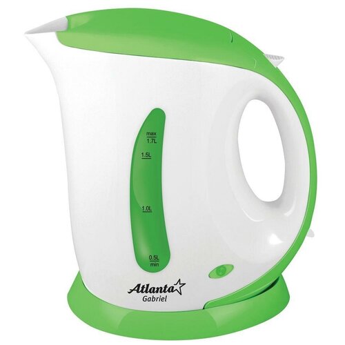 фото Чайник atlanta ath-748, белый/зеленый