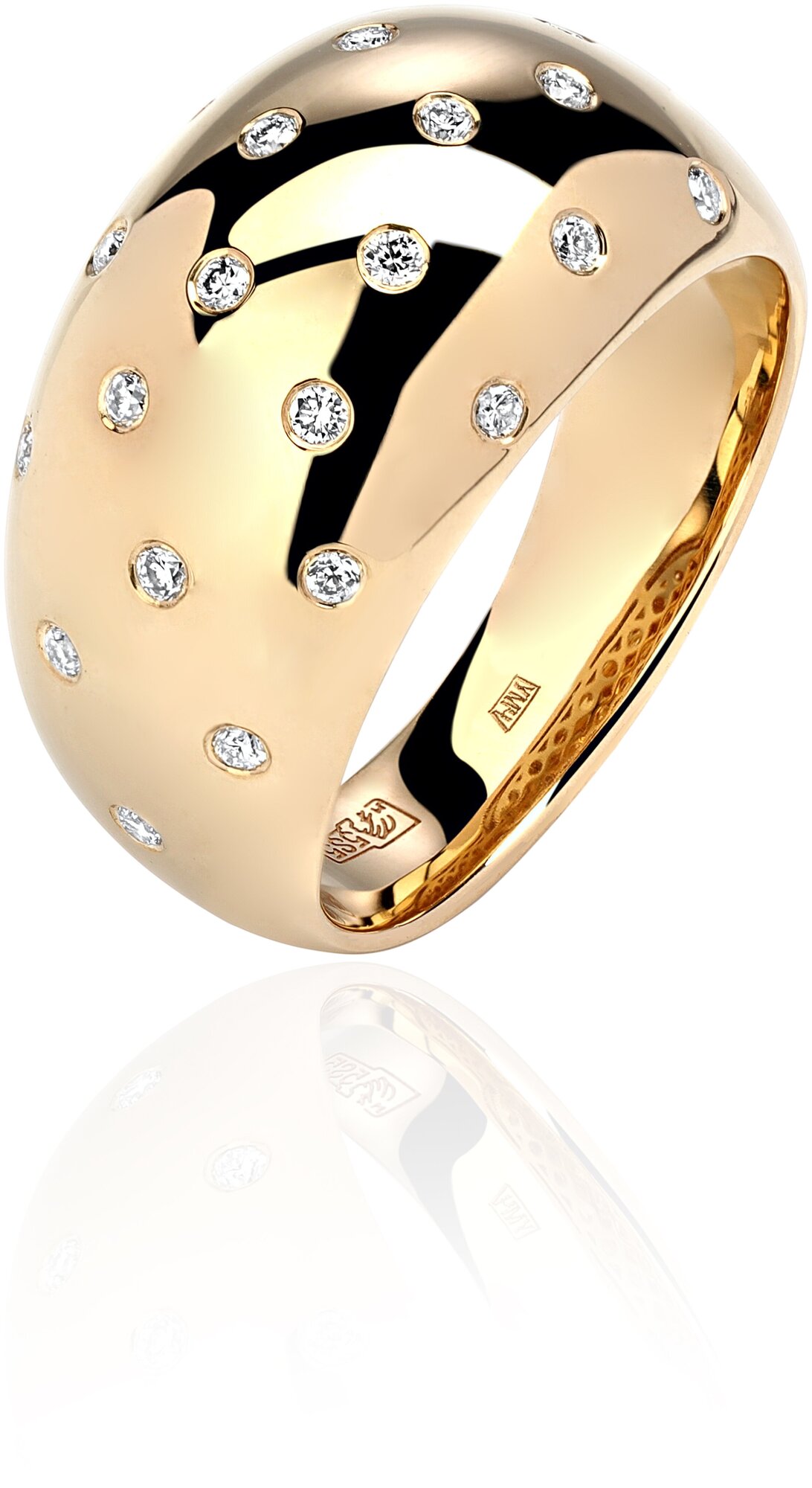 Кольцо Эстет, желтое золото, 585 проба, бриллиант