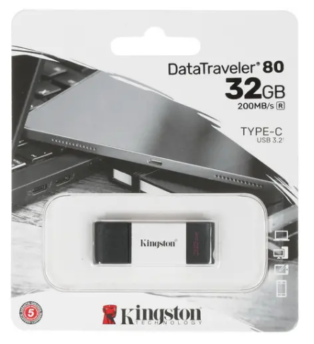 Флешка USB KINGSTON DataTraveler 80 32ГБ, USB3.0, черный - фото №17