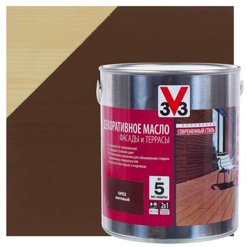 Масло V33 декоративное фасады и террасы орех 25 л 8796₽