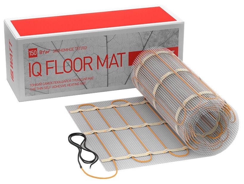 Тонкий самоклеящийся греющий мат IQ FLOOR MAT 1,5 м²