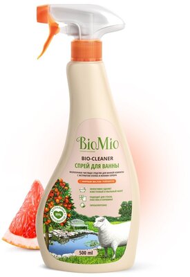 Средство для ванной комнаты BioMio Bathroom Cleaner, экологичное, с эфирным маслом грейпфрута, 500 мл