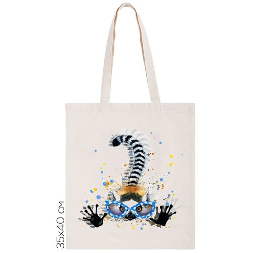 фото Сумка-шоппер coolpodarok "краски. лемур в очках"