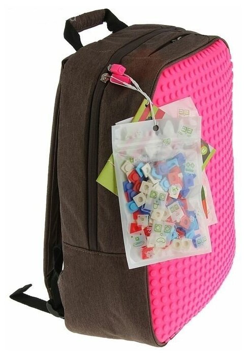 Пиксельный рюкзак Canvas Classic Pixel Backpack WY-A001 Фуксия