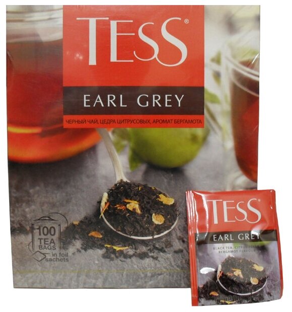 Чай черный Tess Earl Grey 100 пак - фото №5