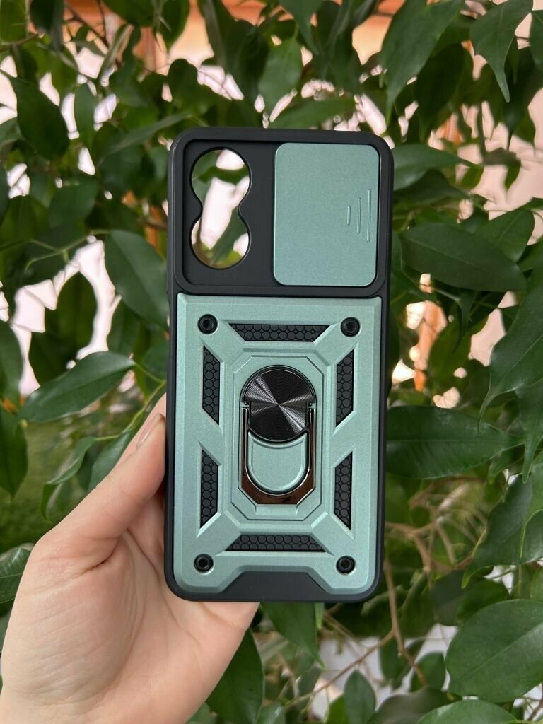 Чехол противоударный для Oppo A17 4G / Оппо А17 4G с защитой камеры armors (Зеленый) — фото 1