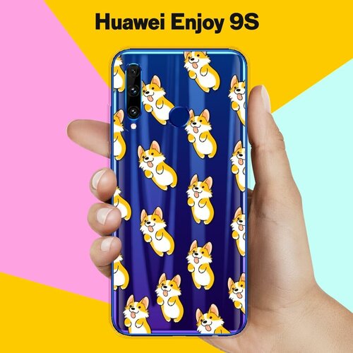Силиконовый чехол на Huawei Enjoy 9S Узор из корги / для Хуавей Энжой 9С силиконовый чехол на huawei enjoy 9s узор из такс для хуавей энжой 9с