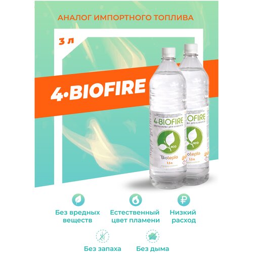 Биотопливо для биокаминов Bioteplo 4 Biofire 3 литра