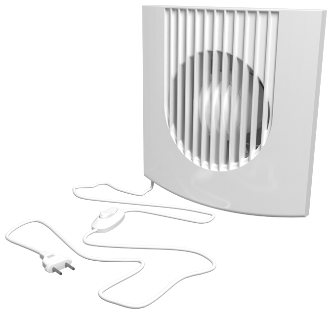 Вентилятор вытяжной ЭРА FAVORITE 5C-01 D125 с обратным клапаном, сетевым кабелем и выключателем - фотография № 1