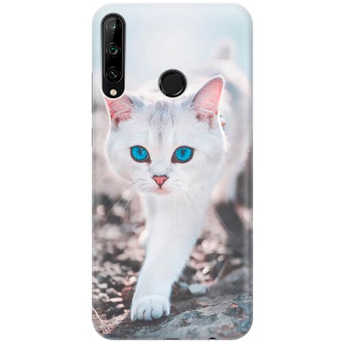 фото Силиконовый чехол на huawei p40 lite e / honor 9c / хуавей п40 лайт е / хонор 9с с принтом "голубоглазый кот" gosso