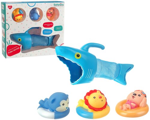 Набор игрушек для купания в ванной акула и животные Elefantino. арт. IT107220