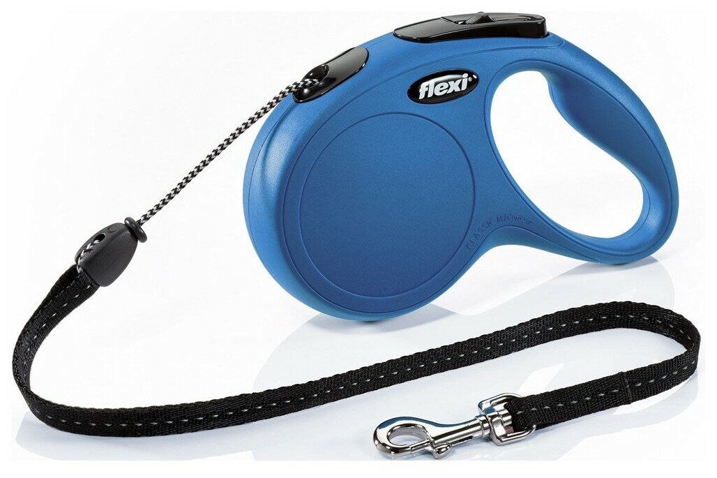 Поводок-рулетка для собак Flexi New Classic M тросовый синий 5 м до 20 кг - фотография № 13
