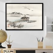 Постер "Рисунок японского художника" 40 на 50 в черной рамке / Картина для интерьера / Плакат / Постер на стену / Интерьерные картины