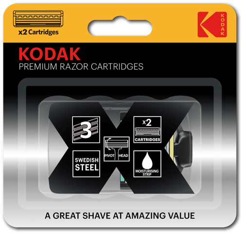 Сменные кассеты для бритья Kodak Premium Razor 3 лезвия 2 штуки, 2шт