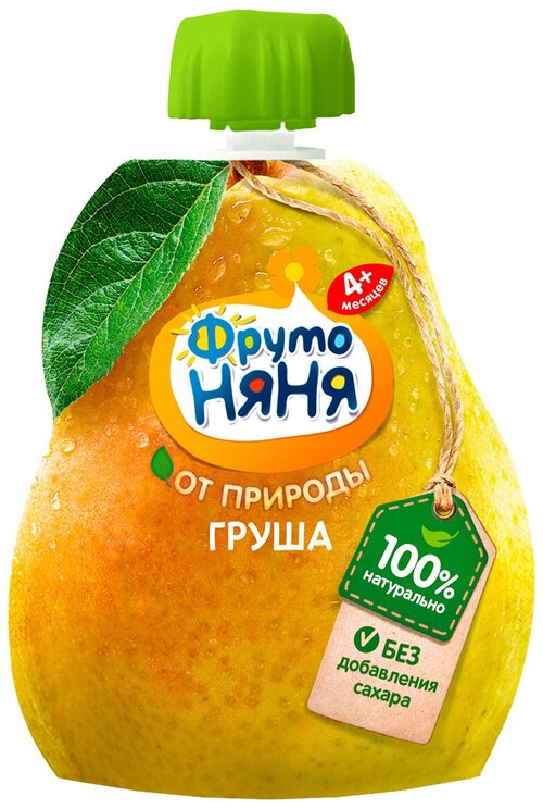 Пюре ФрутоНяня из груш, с 4 месяцев, мягкая упаковка, 90 г