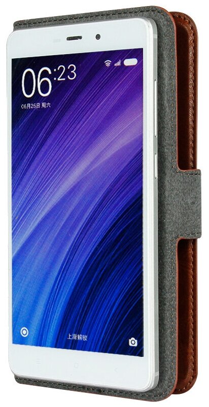 Универсальный чехол книжка G-Case Slim Premium для смартфонов 4,2 - 5,0", коричневый