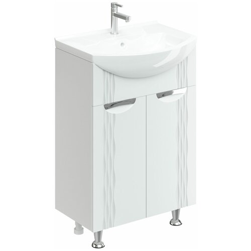 Тумба с раковиной ДаниэлаАква Антея 60 Белый глянец хром