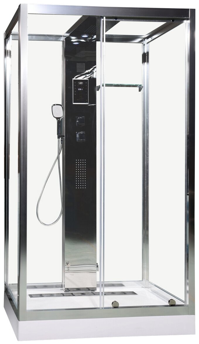 Душевая кабина, LAGARD Logika L, прозрачное стекло, низкий поддон, 120х90 см, белый/хром