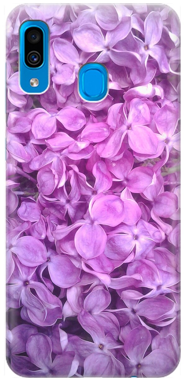Ультратонкий силиконовый чехол-накладка для Samsung Galaxy A20 / A30 с принтом "Цветы серени"