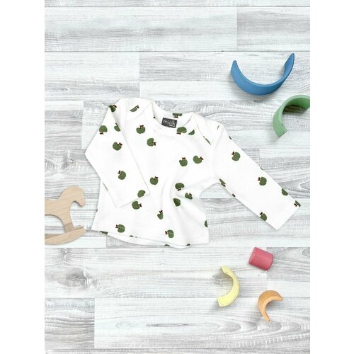 фото Футболка mjolk, размер 86, зеленый, коричневый