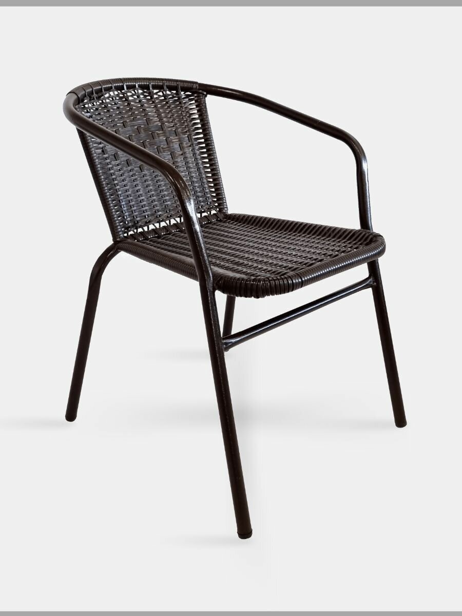 Садовое кресло Bistro, кресло из искусственного ротанга, стул садовый, шоколадный, усиленный каркас, арт. BS-01 (13) - фотография № 2