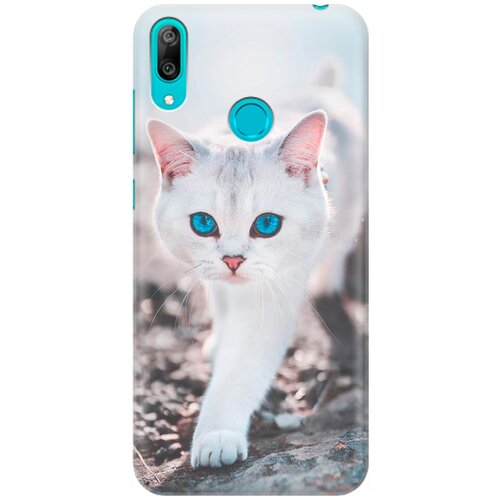 фото Силиконовый чехол на huawei y7 (2019) / хуавей у7 2019 с принтом "голубоглазый кот" gosso