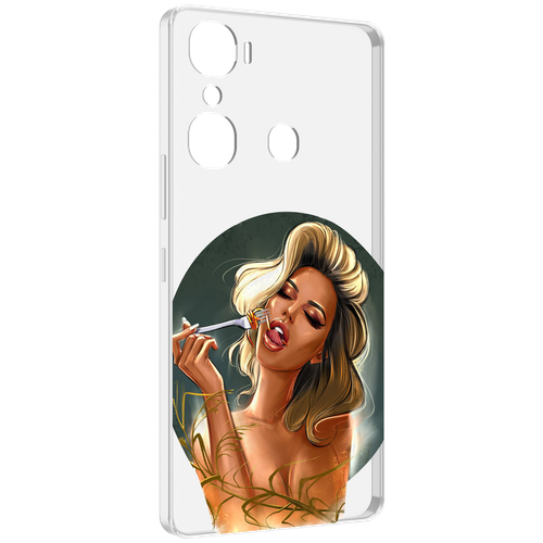 Чехол MyPads голодная-девушка-модель женский для Infinix Hot 12 Pro задняя-панель-накладка-бампер